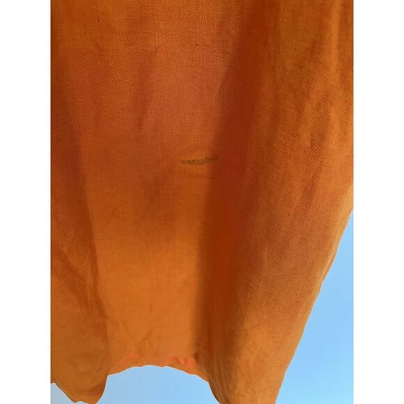 Maggy London Women's Size 12 Linen/Rayon Pumpkin Sheath Dress w Pineapple Button - Picture 9 of 10